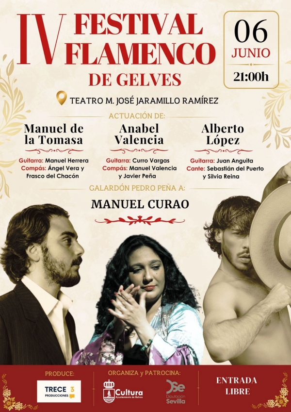 Gelves presenta el cartel de la IV edici&oacute;n de su Festival Flamenco y refuerza su apuesta por este arte como se&ntilde;a de identidad cultural