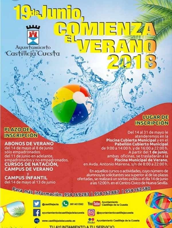Temporada de Verano en la Piscina Municipal de Castilleja de la Cuesta