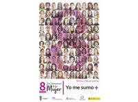 Tomares se suma al 8M con una gran lona con 100 fotograf&iacute;as de mujeres del municipio