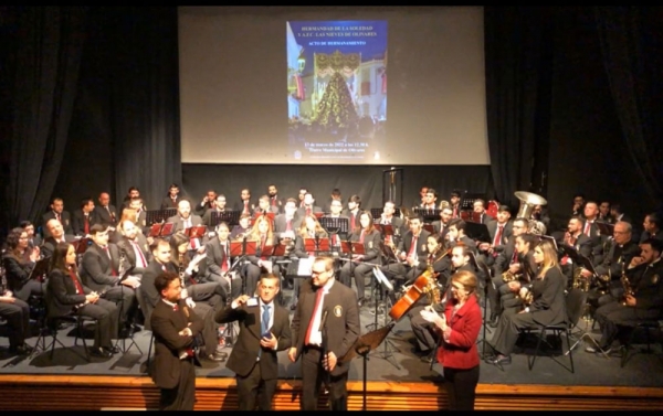 La Hermandad de la Soledad de Olivares y la banda de m&uacute;sica "Las Nieves" realizan el acto oficial de su hermanamiento tras 150 a&ntilde;os de andadura conjunta