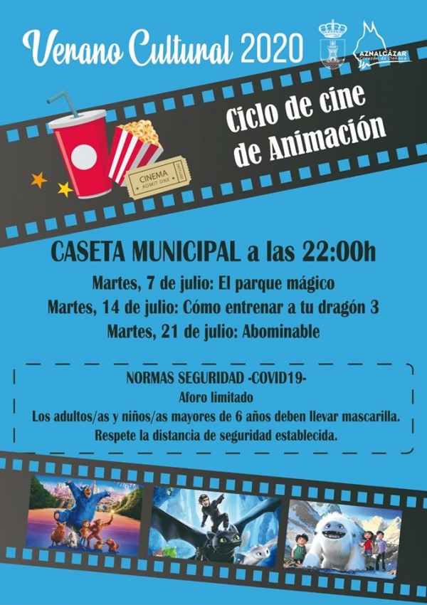 La sexta edici&oacute;n del Ciclo de cine de animaci&oacute;n en verano vuelve a la programaci&oacute;n cultural del Ayuntamiento de Aznalc&aacute;zar
