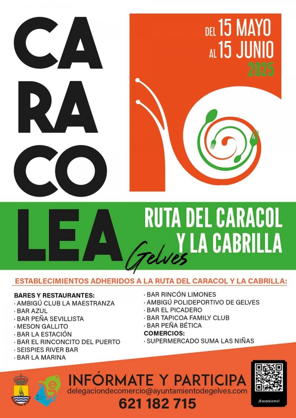 Gelves apuesta por el turismo gastron&oacute;mico y el comercio local con una nueva edici&oacute;n de la Ruta del Caracol y la Cabrilla