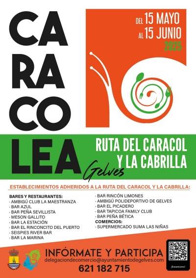 Gelves apuesta por el turismo gastron&oacute;mico y el comercio local con una nueva edici&oacute;n de la Ruta del Caracol y la Cabrilla