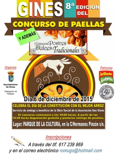 Paellas, postres y dulces tradicionales para disfrutar del D&iacute;a de la Constituci&oacute;n en Gines
