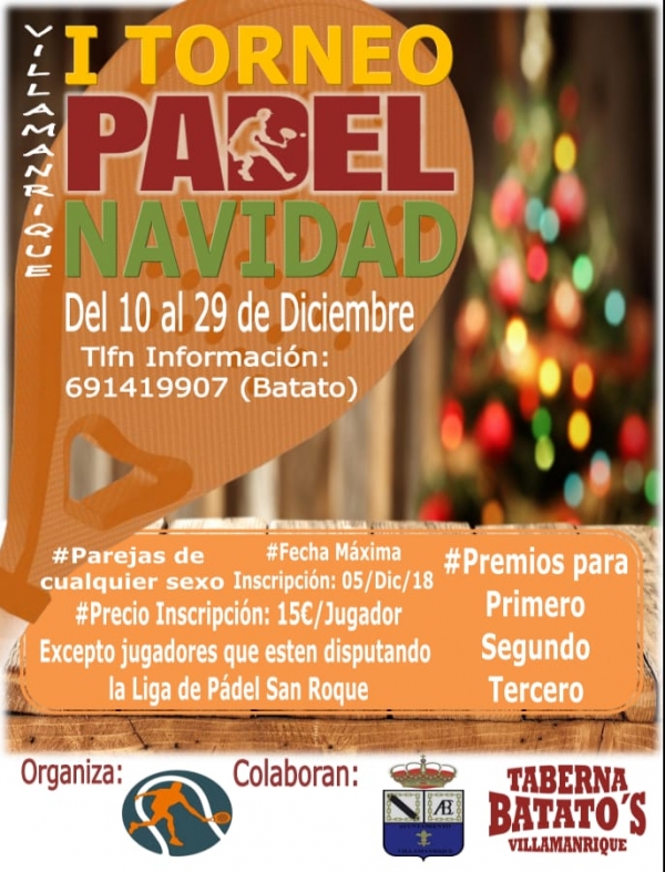 Torneo navide&ntilde;o de P&aacute;del en Villamanrique de la Condesa