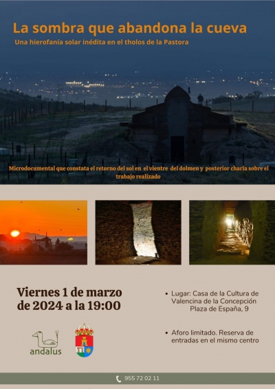 Presentaci&oacute;n en Valencina del v&iacute;deo "La Sombra que abandona la cueva: una hierofan&iacute;a in&eacute;dita en el Tholos de la Pastora"
