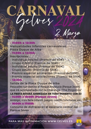 El Carnaval de Gelves 2024 se celebrar&aacute; el s&aacute;bado 2 de marzo