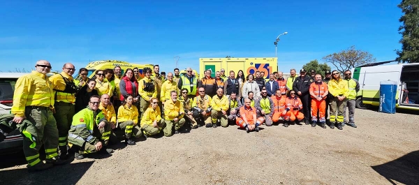 La Junta prueba la respuesta en caso de incendio forestal en un simulacro en La Puebla del R&iacute;o