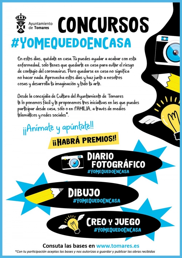 El Ayuntamiento de Tomares pone en marcha los concursos de fotograf&iacute;a, dibujo y juego #Yomequedoencasa