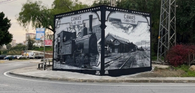 Dos murales del artista Pedro Almeida&nbsp;embellecen la rotonda norte de Camas