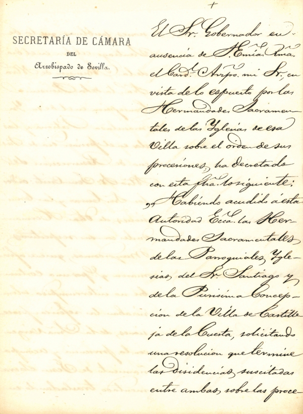 La Hdad. de Santiago Ap&oacute;stol de Castilleja recupera para su archivo hist&oacute;rico un importante documento original de 1870